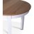 Fårö spisegruppe; spisebord 160/210x90 cm - Hvit / oljet eik med 4 Fårö stoler krysser i ryggen og sete i grått stoff