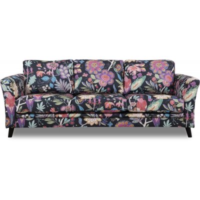 Ekerö 3-seters sofa i blomsterstoff - Eden Parrot Svart