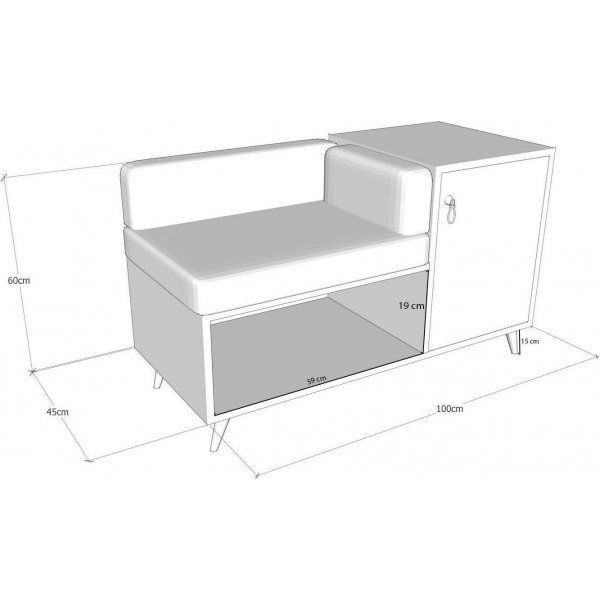 Anzer sittebenk - Valnøtt/antrasitt Anzer sittebenk - Valnøtt/antrasitt