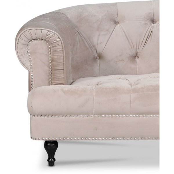 Chesterfield Winston 3-seters sofa - Beige fløyel Chesterfield Winston 3-seters sofa - Beige fløyel