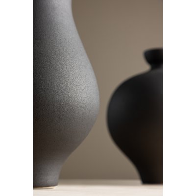 Rellis vase 14 x 24 cm - Sort