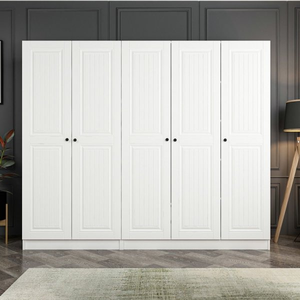 Capeto garderobe 225x52x190 cm - Hvit Capeto garderobe 225x52x190 cm - Hvit