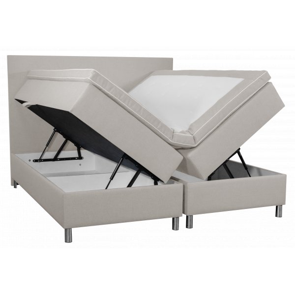 Accent boksseng med oppbevaring - 160 x 200 cm - Beige