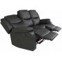 Mozart 3-seter Reclinersofa - Svart PU