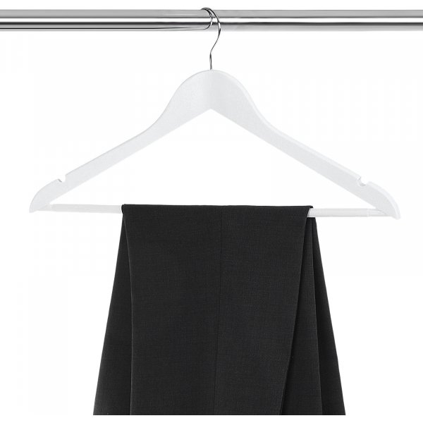 Kleshenger, tre, 44,5 cm, 50-pakning - Hvit