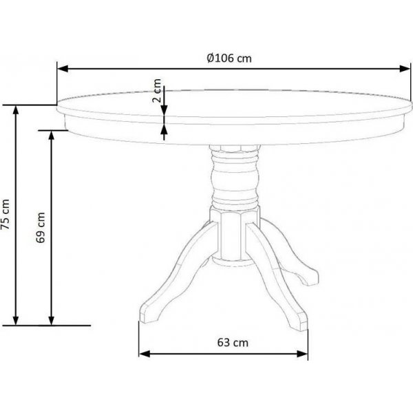 Aliza spisebord 106 cm - Hvitt