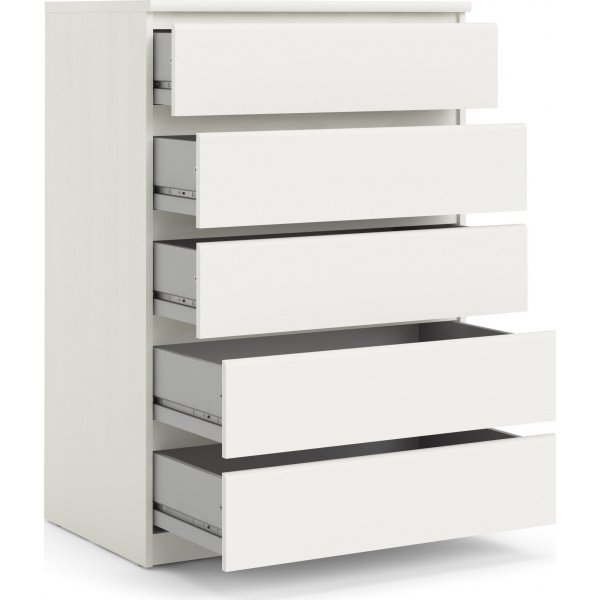 Naia kommode med 5 skuffer - Hvit boks Naia kommode med 5 skuffer - Hvit boks