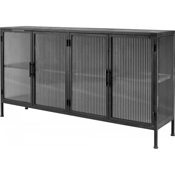 Harvard skjenk i metall - Sort/glass