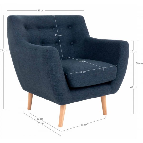 Monte lenestol - M�rk bl�/b�k