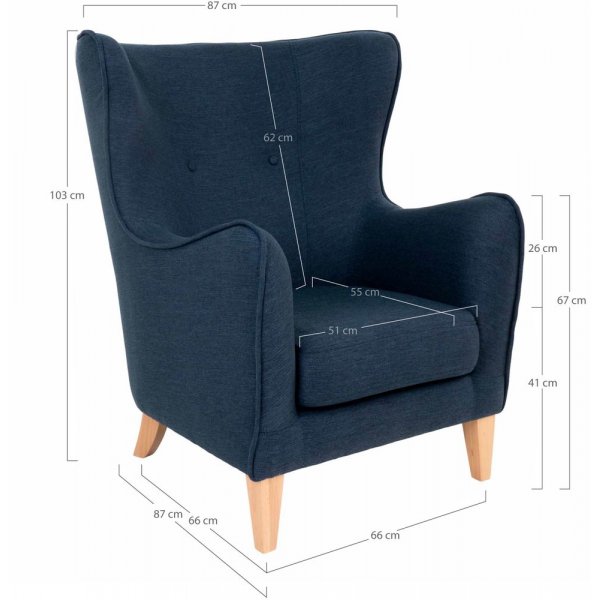 Campo lenestol - Mørk blå/bøk Campo lenestol - Mørk blå/bøk