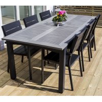 Albany spisebord 224-324 x 100 cm - Sort/grå Albany spisebord 224-324 x 100 cm - Sort/grå