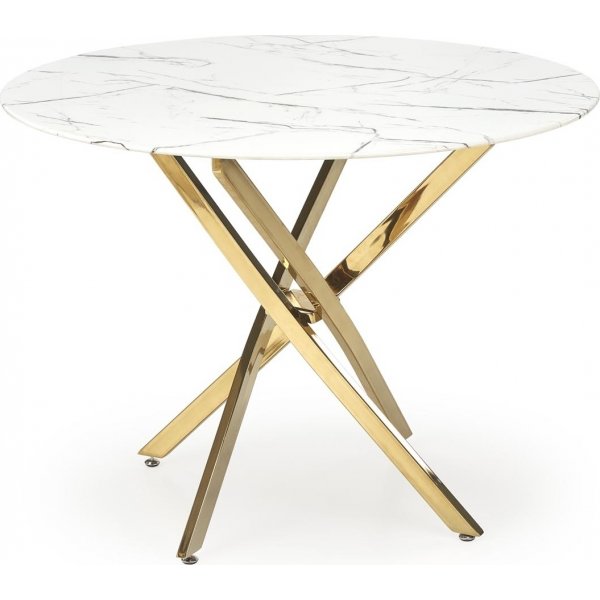 Raymond spisebord Ø100 cm - Hvit marmor/gull Raymond spisebord Ø100 cm - Hvit marmor/gull