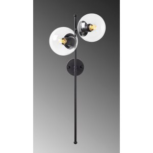 Fasettert vegglampe 10415 - Sort