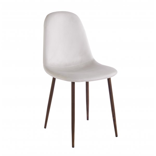 Olmo spisebord Ø90 cm i valnøtt/svart med 2 Alfred spisestoler i beige fløyel og ben i valnøtt Olmo spisebord Ø90 cm i valnøtt/svart med 2 Alfred spisestoler i beige fløyel og ben i valnøtt