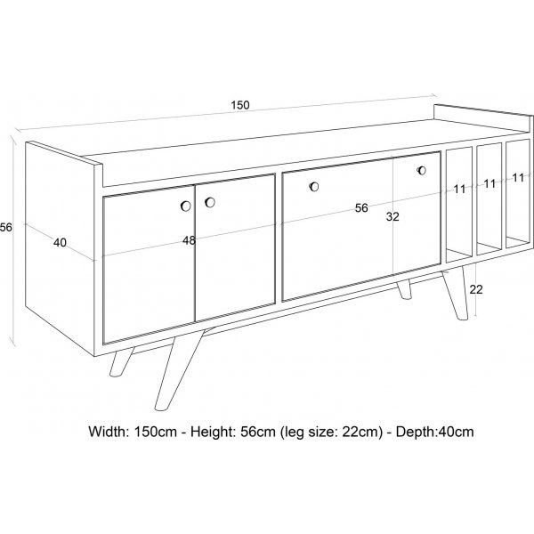 Maribo mediebenk - Antrasitt/eik Maribo mediebenk - Antrasitt/eik