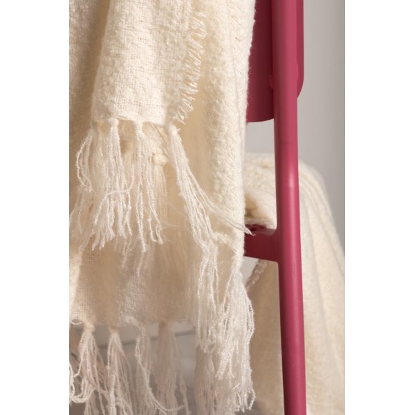 Stein pledd, 130x170 cm - Hvit