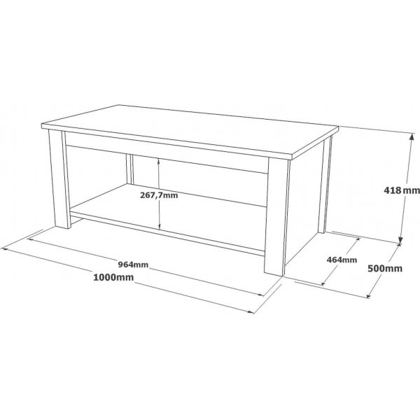 Luvio salongbord 14 - Slv/antrasitt