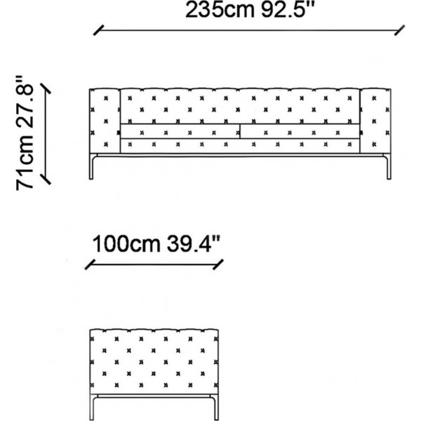 Fashion 3-seters sofa - Grå Fashion 3-seters sofa - Grå
