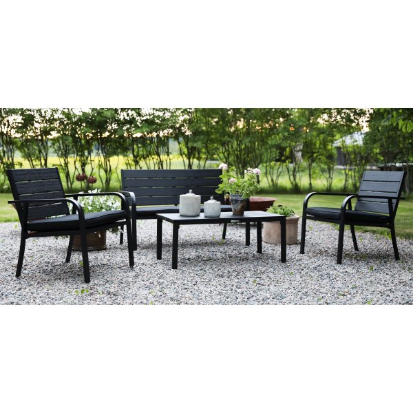 Alesund Sofagruppe med bord (2+1+1+bord) - Svart