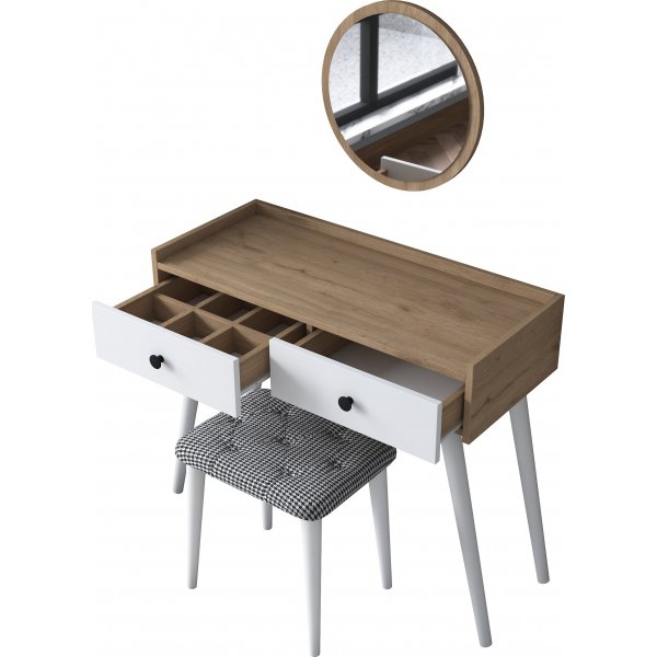 Bijou toalettbord 3, 99 x 40 cm - Valnøtt/hvit Bijou toalettbord 3, 99 x 40 cm - Valnøtt/hvit