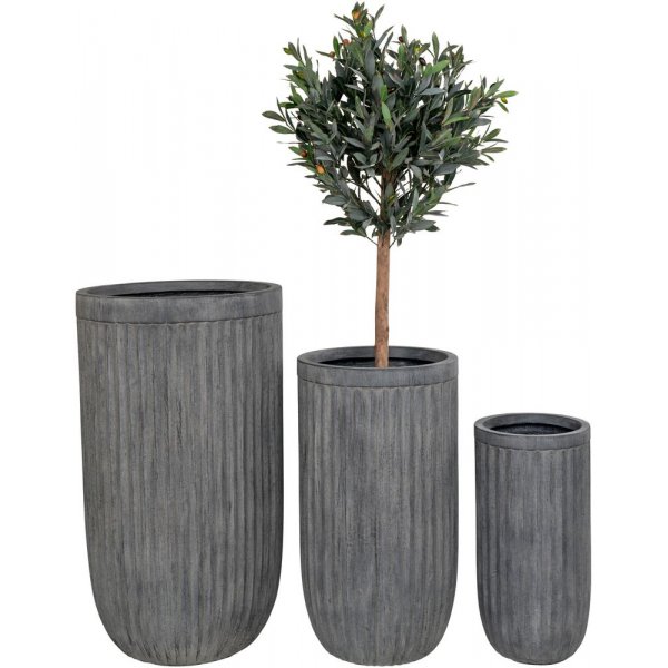 Levin potter - Grå - 3 stk Levin potter - Grå - 3 stk