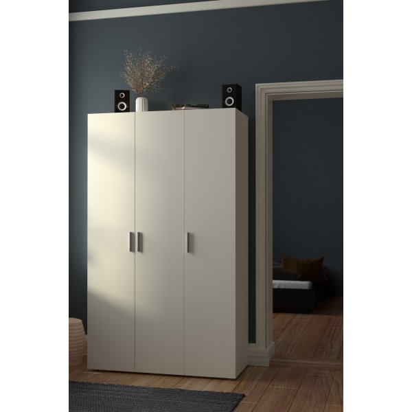 Pepe garderobe med 3 dører - Kremhvit Pepe garderobe med 3 dører - Kremhvit
