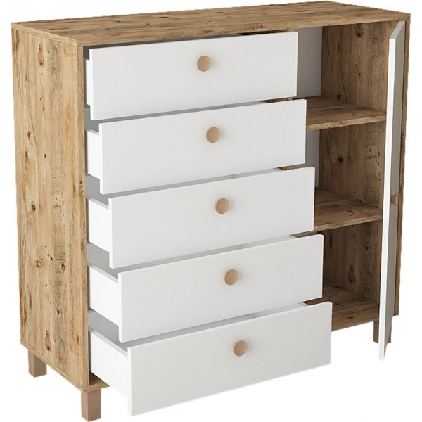 Vilamo kommode 83 - Furu/hvit Vilamo kommode 83 - Furu/hvit
