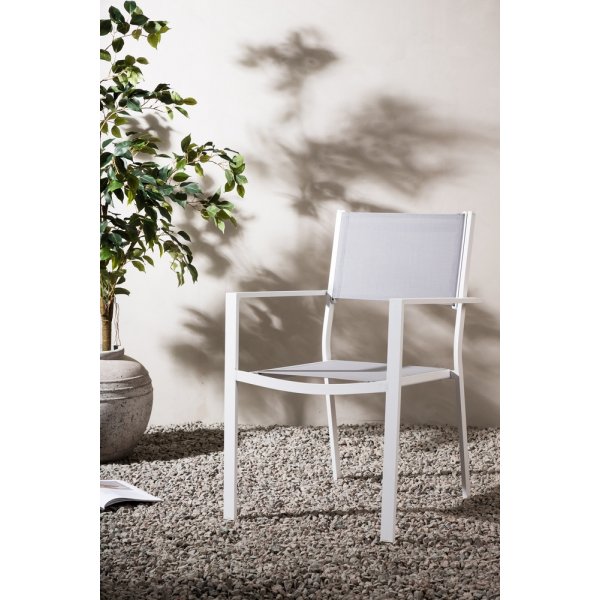 Stabelbar terrassestol hvit/gr� - Copacabana