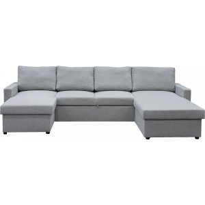 Trn Gr Sovesofa / U-formet sofa + Flekkfjerner for mbler