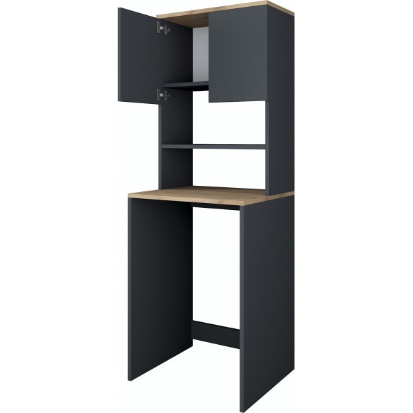 Langt vaskemaskinskap 1 - Valnøtt/antrasitt Langt vaskemaskinskap 1 - Valnøtt/antrasitt