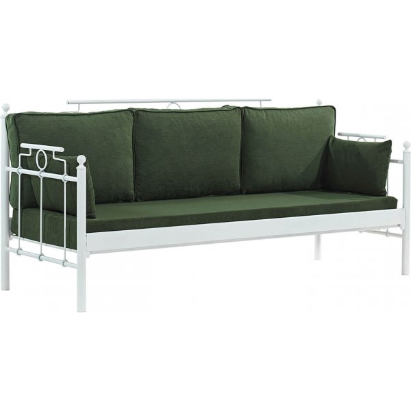 Hampus 3-seters utesofa - Hvit/grnn