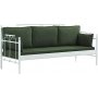 Hampus 3-seters utesofa - Hvit/grnn