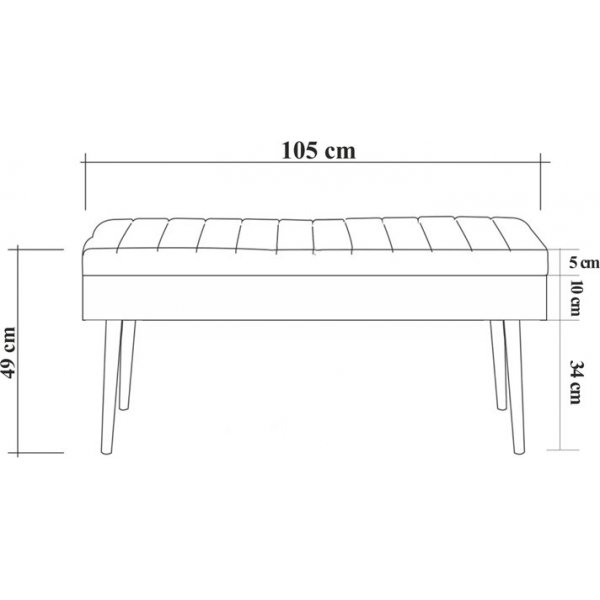 Vina benk - Hvit/antrasitt