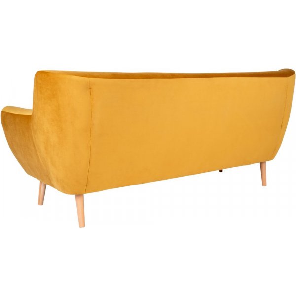 Monte 3-seters sofa - Gul/bøk Monte 3-seters sofa - Gul/bøk