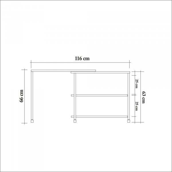 Melin sidebord - Furu/svart