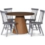 Cleo spisegruppe, rundt bord 110 cm, inkludert 4 stk. gr Orust pinnestoler - mrk eikefiner