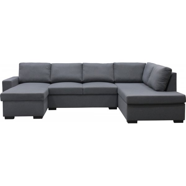 Sofa U-formet sofa 309 cm mørkegrå stoff - Solna + Tekstilrens for møbler Sofa U-formet sofa 309 cm mørkegrå stoff - Solna + Tekstilrens for møbler