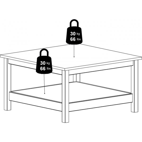 Madrid salongbord 81 x 81 cm - Sort Madrid salongbord 81 x 81 cm - Sort