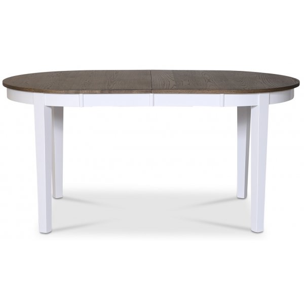 Skagen ovalt spisebord 160/210 x 90 cm - Hvit / brunoljet eik