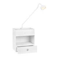 Draw nattbord med lampe (veggfeste) - Hvit Draw nattbord med lampe (veggfeste) - Hvit