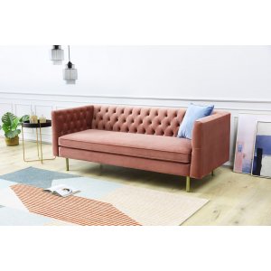 Toto 3-seters sofa - Rosa / Messing