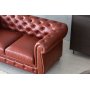 Chesterfield sofa 2-seter i brun PU
