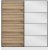 Kapusta garderobe med speildør, 180 cm - Hvit/brun