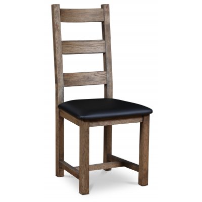 Quebec stol - brunoljet eik / svart PU