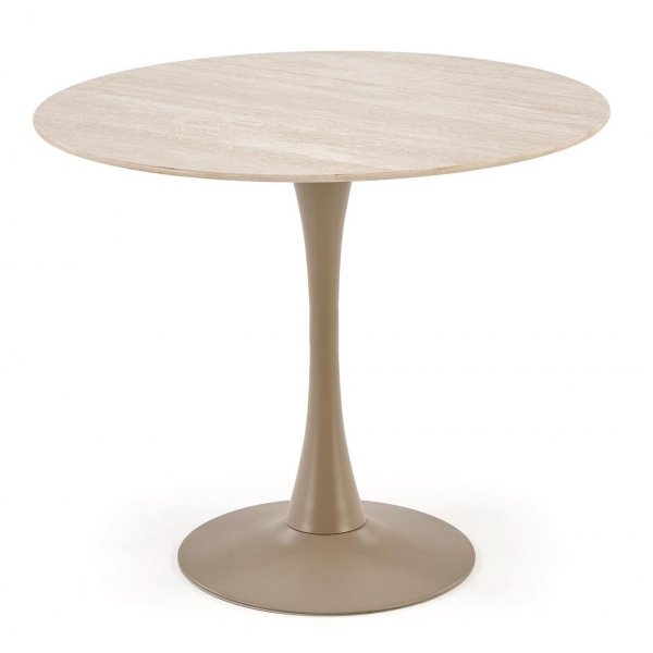Spisebord rundt 90 cm beige travertin