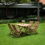 Salt spisegruppe for uteplassen spisebord 120x70 cm med 4 stk. Salt karmstoler - Teak