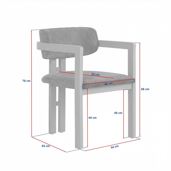 Lenestol Torpin i hvit chenille og valnøtt Lenestol Torpin i hvit chenille og valnøtt