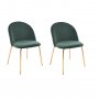Plaza velvet stol - Grnn / messing