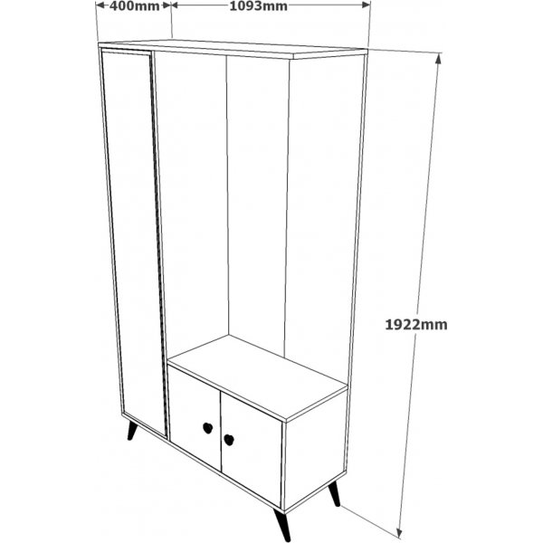 Vilamo gangmøbel - Furu/hvit Vilamo gangmøbel - Furu/hvit
