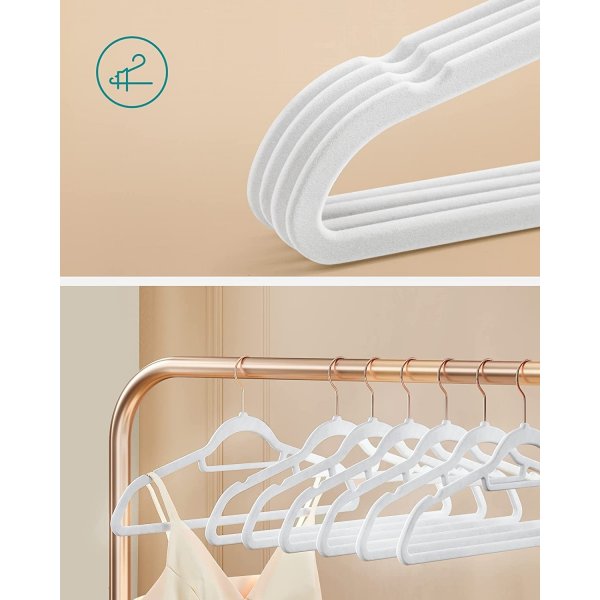 Kleshenger, fl�yel, 43,5 cm, 50-pakning - Hvit/rosa